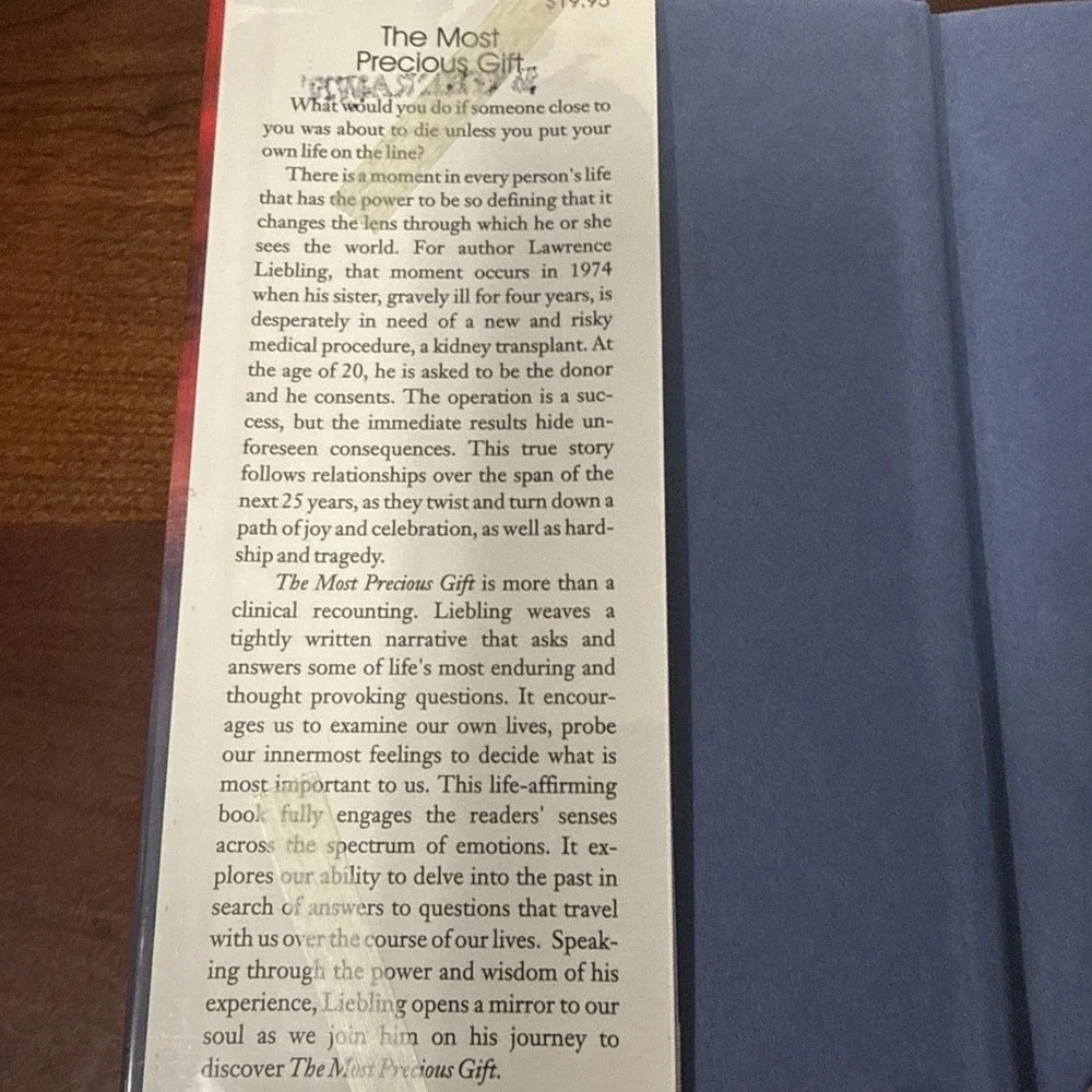 The Most Precious Gift - Lawrence Liebling - First Print - First Edition